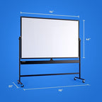Rolling Dry Erase Board 96 x 46 - Large Portable Magnetic Whiteboard with Stand - Double Sided Easel Style Whiteboard with Wheels - Mobile Standing White Board for Office, Classroom & Home