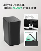 Cesun Bathroom Trash Can with Lid, 2 Pack 2.6 Gallon Small Black Garbage Can, Press Top Lid Trash Bin, Dog Proof Trash Cans Plastic Waste Basket for Bedroom Toilet Office