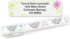 Colorful Images Flower Garden Rolled Personalized Return Address Mailing Labels with Dispenser, Customize with Name & Shipping Address, 500 ¾” x 2½” Self Adhesive, Easy Peel Label Roll