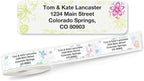 Colorful Images Flower Garden Rolled Personalized Return Address Mailing Labels with Dispenser, Customize with Name & Shipping Address, 250 ¾” x 2½” Self Adhesive, Easy Peel Label Roll