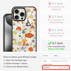 MOSNOVO Magnetic Case for iPhone 15 Pro Max, 10ft Military-Grade Protection, Compatible with Magsafe, Shockproof Phone Case for iPhone 15 Pro Max - Mushroom Art - Clear Black