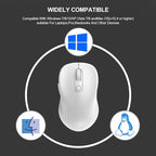 WisFox 2.4G Wireless Mouse for Laptop, Ergonomic Computer Mouse with USB Receiver and Type-C Adapter, 3 Adjustable Levels DPI, 6 Button Cordless Wireless Mice (White, 1 Pack)
