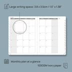 POPRUN Weekly Planner 2026 (Medium 6.5" x 8.5") Calendar 12 Months Notebook with Horizontal Layout, Leather Soft Cover, Monthly Tabs, Inner Pocket, 100GSM Thick Paper, Pen Holder - Brown