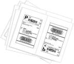 BESTEASY 1000 Round Corner Half Sheet Self Adhesive Shipping Labels for Laser and Ink Jet Printers, White Blank (500 Sheets, 1000 Labels)