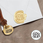 Custom Monogram Wax Seal Stamp with Intertwined Initials for Personalized Letters and Wedding Invitations-Multiple Design Options-USA Handcrafted