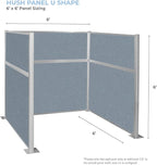 Versare Hush Panel Cubicle Kit | Workstation Partition Walls | Sound Dampening Cubicle Walls | Partitions for Desks