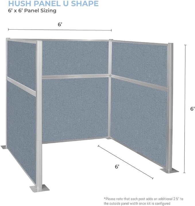 Versare Hush Panel Cubicle Kit | Workstation Partition Walls | Sound Dampening Cubicle Walls | Partitions for Desks
