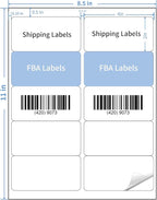 2" x 4" Address Labels Sticker Paper for Laser/Ink Jet Printer mailing Labels 8.5"×11" White
