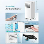 Portable Air Conditioner 8000 BTU (ASHRAE), 3-in-1 Mode AC Cools Up to 350 Sq. Ft., LED Display & Remote Control, 24H Timer, AC Unit with Window Kits for Bedroom/Dorm/Office(White)