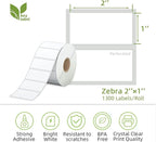 2" x 1" Direct Thermal Label, Paper for Barcodes Postage Address Perforated & Compatible with Rollo, Zebra, Munbyn, Nelko Printers(12 Rolls, 1300 Labels/Roll)