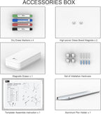 TOWON 47 x 35 Inch Glass Dry Erase Board, Magnetic Whiteboard Calendar, Monthly Planner Set, White