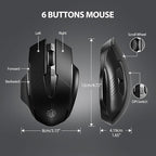 INPHIC Wireless Mouse Rechargeable, Upgraded Visible Battery, 2400 DPI, Silent Ergonomic Computer Wireless Mouse for Laptop, Mac, PC etc.
