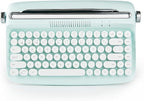 YUNZII ACTTO B303 Wireless Typewriter Keyboard, Bluetooth Connection, Cute Retro Aesthetic Design with Integrated Stand for Tablet, Phone, PC and Win/Mac/Android (B303, Sweet Mint)