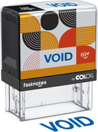 Fastnotes Void Self-Inking Rubber Stamp by COLOP - Great for Office Documents, Notary, Warehouse, Accounting Paperwork, Business, and Legal Documentation - Blue Ink (Void- Blue)