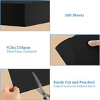 OcePor 100 Sheets Black Cardstock 9” x 12”, 92lb/250gsm Black Card Stock, Thick Card Stock Paper, Heavy Cardstock Paper for Printer, Resume, Scrapbooks, Art, Crafts, Business Cards