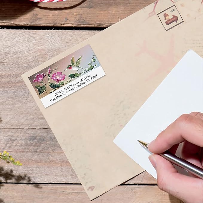 Colorful Images Ruby Hummingbird Return Address Mailing Labels, Personalize with Name & Addresses, Set of 144 Self Adhesive, Easy Peel Flat Label Sheets, 1 ⅛ x 2 ¼”, 1 Design