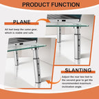 KKTONER GLASS Monitor Stand with Height Adjustable for Home Office 2 Pack Computer Monitor Riser PC Screen Riser for Desk Organzier Laptop