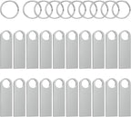 ABLAZE 1GB Flash Drive 20 Pack, Metal USB 2.0 Thumb Drives with Keychains USB Sticks Pendrives (Sliver)