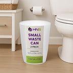 HOLDN’ STORAGE Small Trash Can - Set of 2 Open Top Waste Bin of 1.58 Gallon, Compact Waste Can Perfect for Bathroom, Kitchen, Office, Dorm - Durable Garbage Can - White