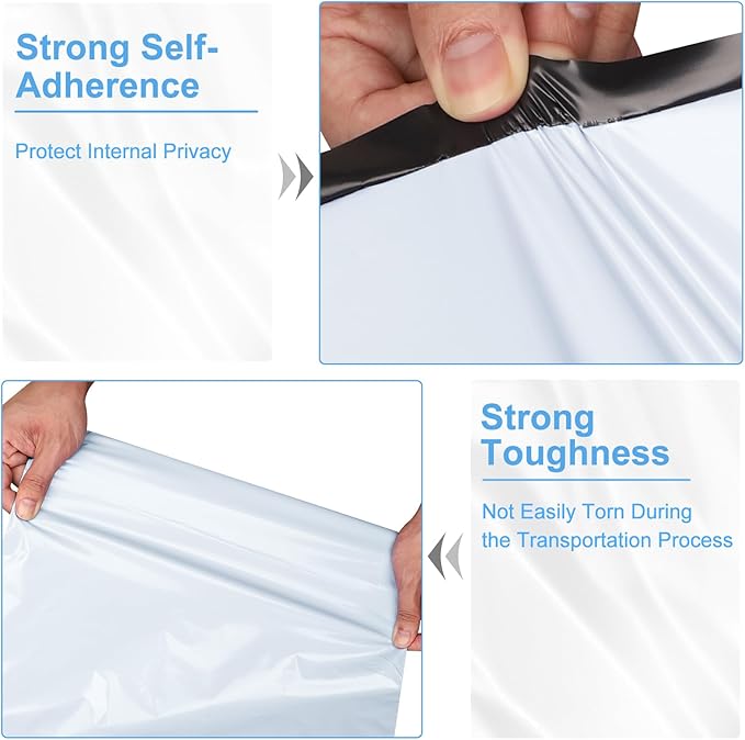 Poly Mailers 14.5x19, Large Poly Mailers 100 Pack, Shipping Mailers with Self Seal Adhesive, Waterproof and Tear-Proof Mailers Poly Bags for Small Business (White）