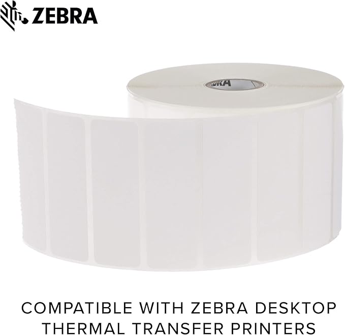 Zebra 3 x 1 in Thermal Transfer Polypropylene Labels PolyPro 3000T Permanent Adhesive Shipping Labels 1 in Core 8 rolls 10031648SP