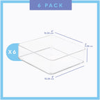 Plastic Clear Drawer Organizers. Bathroom, Kitchen, Bedroom, Makeup, Office Organizer Bins, Storage Trays. Heavy Duty, Stackable. 6" x 6" x 2" Set of 6