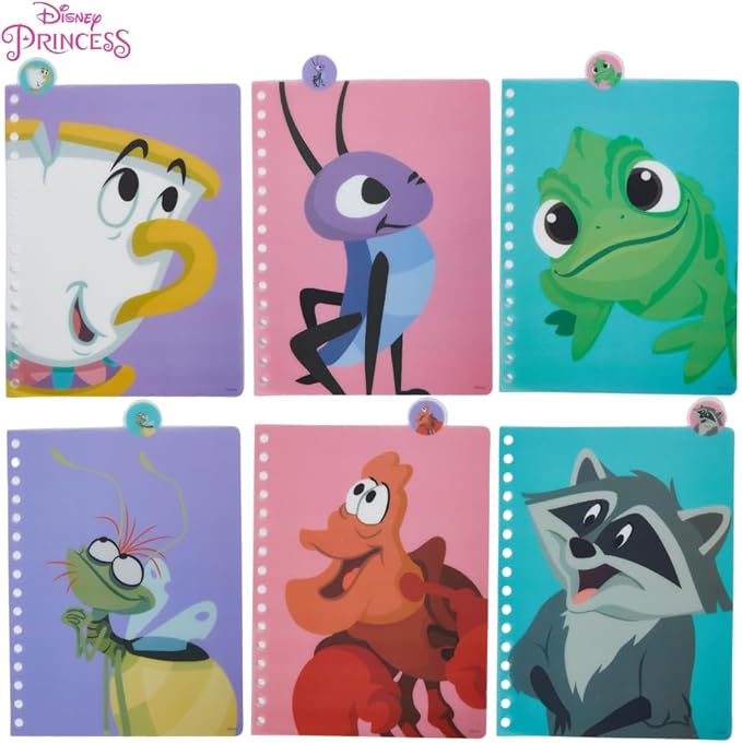 Innovative Designs Disney Princess Journal Notebook, Spiral Bound, 144 Lined Pages, 8 x 7 inches, Light Green, Disney Princess Movie Characters