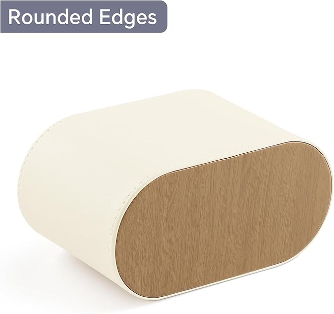 PU Leather Pen Holder for Desk, Small Remote Control Holder Pencil Cup Multifunctional Desktop Organizer Caddy for Home School Office Desk Accessories - 2 Compartments (Beige)