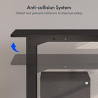 FLEXISPOT4 Legs Standing Desk 78 x 32 Inch Electric Adjustable Height Desk with Splice Board Home Office Sit Stand Up Desk, Black Top + Black Frame