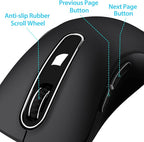 memzuoix 2.4G Wireless Mouse, 1400 DPI Computer Mouse with USB Receiver, Portable Wireless USB Mice Battery Powered Cordless Mice for Laptop, PC, Desktop, 5 Buttons (Black)