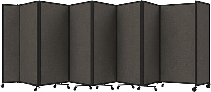Versare Room Divider 360 Portable Wall Partition | Folding Panels | Large Freestanding Divider | Locking Wheels | Temporary Room Separator
