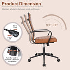 Okeysen Office Desk Chair Conference Room Chairs, Modern Ergonomic Executive Swivel Chair, Adjustable Height PU Leather Home Desk Chairs with Armrests, Comfy Computer Task Chairs with Wheels