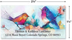 Colorful Images Colorful Wings Birds Deluxe Personalized Return Address Labels - Set of 144, Self-Adhesive Stickers, 1 1/8" x 2 1/4"