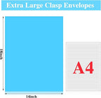 40 Pcs Extra Large Mailing Clasp Envelopes 14 x 18 Inch Jumbo Kraft Catalog Manila Envelope with Clasp Closure for Oversized Big Document Office Home Business School Storing Mailing(Blue)