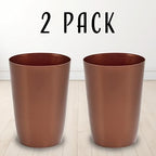 HOLDN’ STORAGE Small Trash Can - Set of 2 Open Top Waste Bin of 1.58 Gallon, Compact Waste Can Perfect for Bathroom, Kitchen, Office, Dorm - Durable Garbage Can - Copper