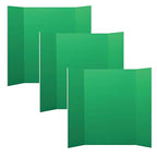 Flipside Products 36” x 48” Foam Project Boards for Presentations, Science Fair, School Projects, Event Displays and Trifold Picture Board - Green - 3 Pack