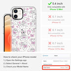 MOSNOVO Case for iPhone 12 Mini, [Buffertech 6.6ft Military-Grade Drop Protection] [Anti Peel Off Tech] Clear TPU Bumper Phone Case Cover Design - Bunnies