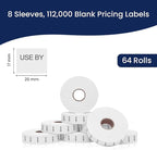 Perco USE by Labels for Monarch 1136 Price Gun – Case of 8 Sleeves, 112,000 Marking Labels Value Pack