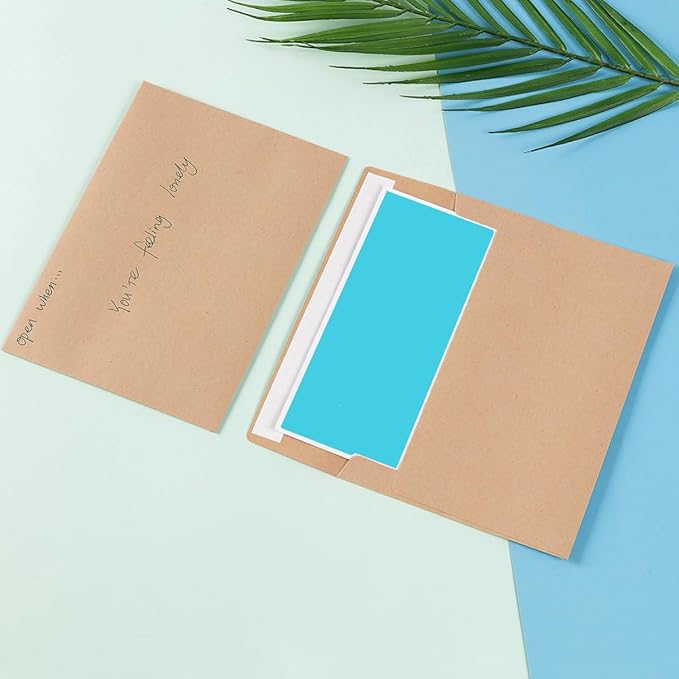 Wishop 100 Pack Brown A7 Envelopes Self-Adhesive 5x7 Envelopes for Invitations, 5x7 Greeting Cards (Brown, 5.24 x 7.21 Inches)