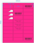 STARLIBOO 1" x 2-5/8" Address Labels- 600 Neon Color Fluorescent Stickers for Laser/Ink Jet Printer mailing Labels 8.5"×11"- Fluorescent Pink