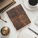 LEATHER VILLAGE Vintage Leather Journal A4 - Brown | 240 Lined Pages | Rustic Notebook for Travel, Office & Personal Use | Handmade College Ruled Diary for Men & Women
