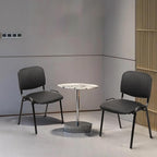 CLATINA Stacking Waiting Room Chairs, PU Leather Armless Office Guest Chair with Metal Frames, Stackable Conference Room Chairs No Wheels for Reception Lobby Side Meeting Training School, Black