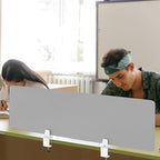 Desk Divider 4 Pcs Desk Privacy Panel 47.2''L x 15.8W'' Office Partitions Grey Acrylic Panel Pack of 4 Desk Divider Partition with Adjustable Universal Base Brand: Yeaborn