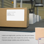 BETCKEY - Compatible DYMO 1744907 (4" x 6") Shipping Labels, Perforated, Compatible with DYMO Labelwriter 4XL Rollo & Zebra Desktop Printers, NOT Fit 5XL [2 Rolls/440 Labels]