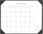Cabbrix Simplified Desk Calendar 2025-2026 with Desktop Mat, Desk Pad Calendar Large 21" x 16-1/2" Covering July 2025 to June 2026, Monthly Desktop Calendar for Home School and Office (Black)