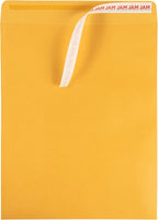 JAM PAPER 11 1/2 x 14 1/2 Open End Catalog Commercial Envelopes with Peel and Seal Closure - Brown Kraft Manila - 50/Pack