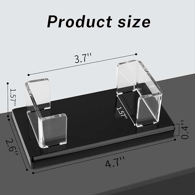 Acrylic Business Card Holder Black 1Pack Enlarged Holds 120 Cards for Office/Exhibition/Restaurant Desk/Counter Display Name Card Organizer Stand