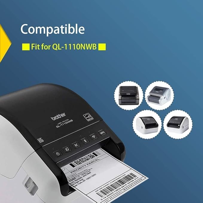 BETCKEY - Compatible Shipping Labels Replacement for Brother DK-1247 (4.07 in x 6.4 in), Use with Brother QL Label Printers [10 Rolls/1800 Labels]