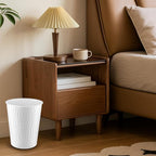 Monarch Abode White Hand Hammered Metal Wastebasket for Home Office Bedroom, Decorative Waste Basket, Modern Bathroom Garbage Can, Durable & Decorative Trash Bin, White Bathroom Trash Can