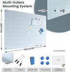 Magnetic Glass Whiteboard 48"x36" Glass Dry Erase Board 48"x36" Wall Mounted White Glassboard for Office School Home Shop